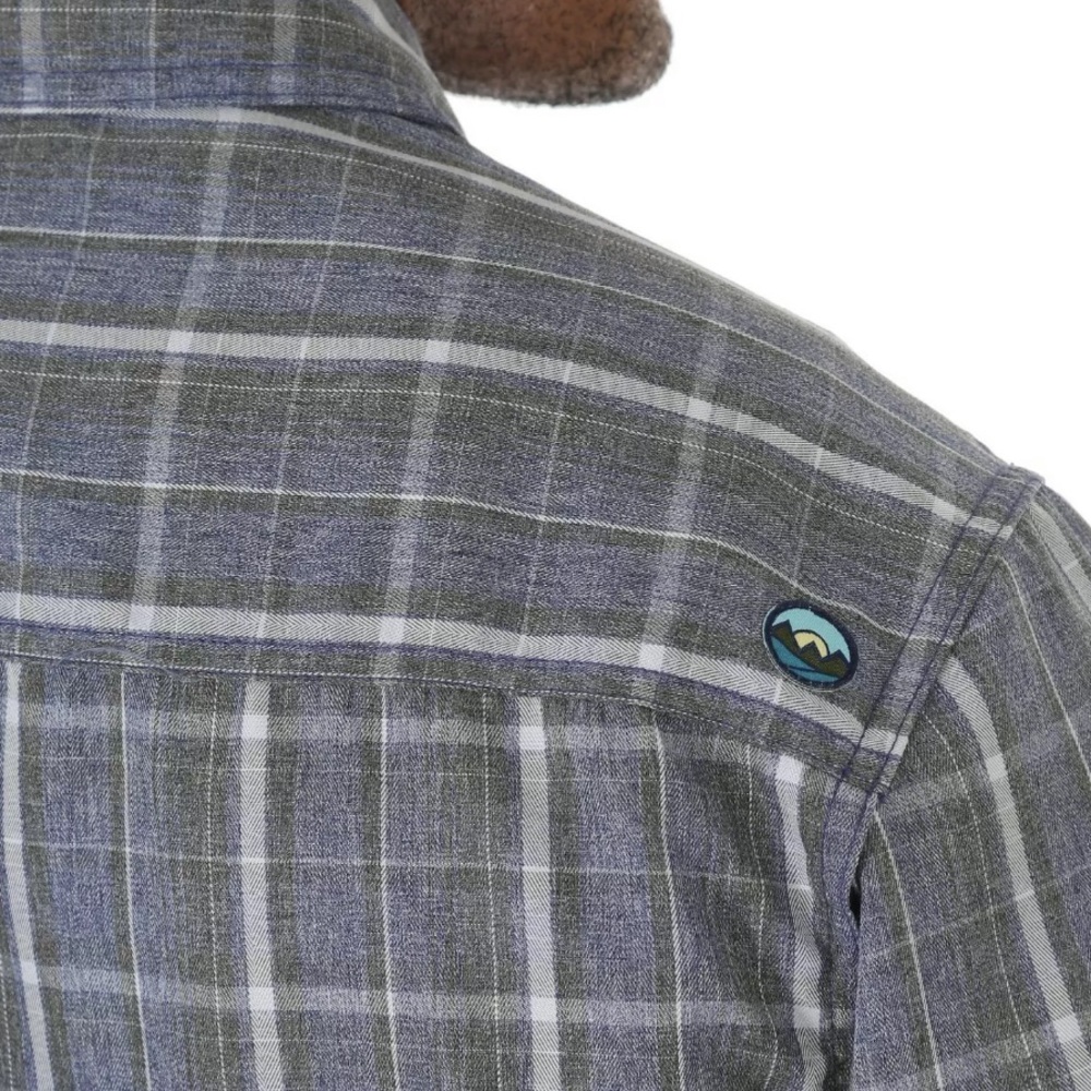 Wrangler Long Roll Up Sleeve Plaid Utility Blue M - Picture 4 of 7